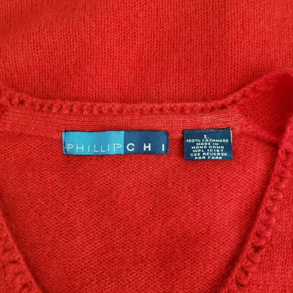 Phillip Chi Women's 100% Cashmere V-neck Sweater L - Picture 4 of 5